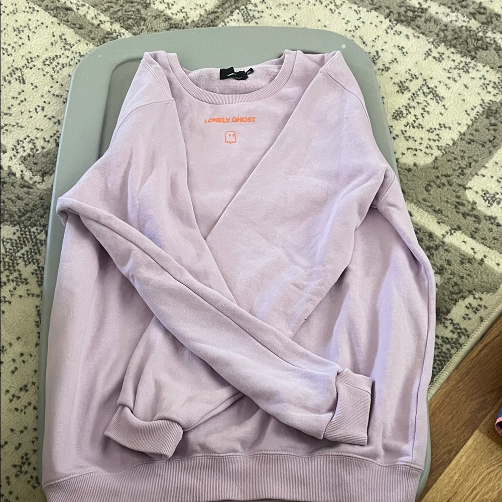 Lonely Ghost Pastel Purple Crew Neck Sweater